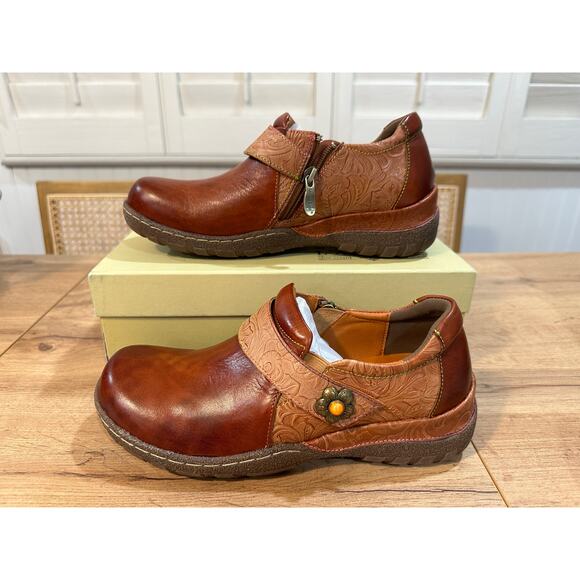 L'Artiste Spring Step Gyarados Slip On Shoes Camel Multi Size 7.5 US 38 EU NIB - Picture 3 of 13